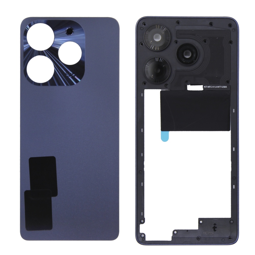 Задняя крышка для Tecno Spark 10 Pro (Черный) - Премиум