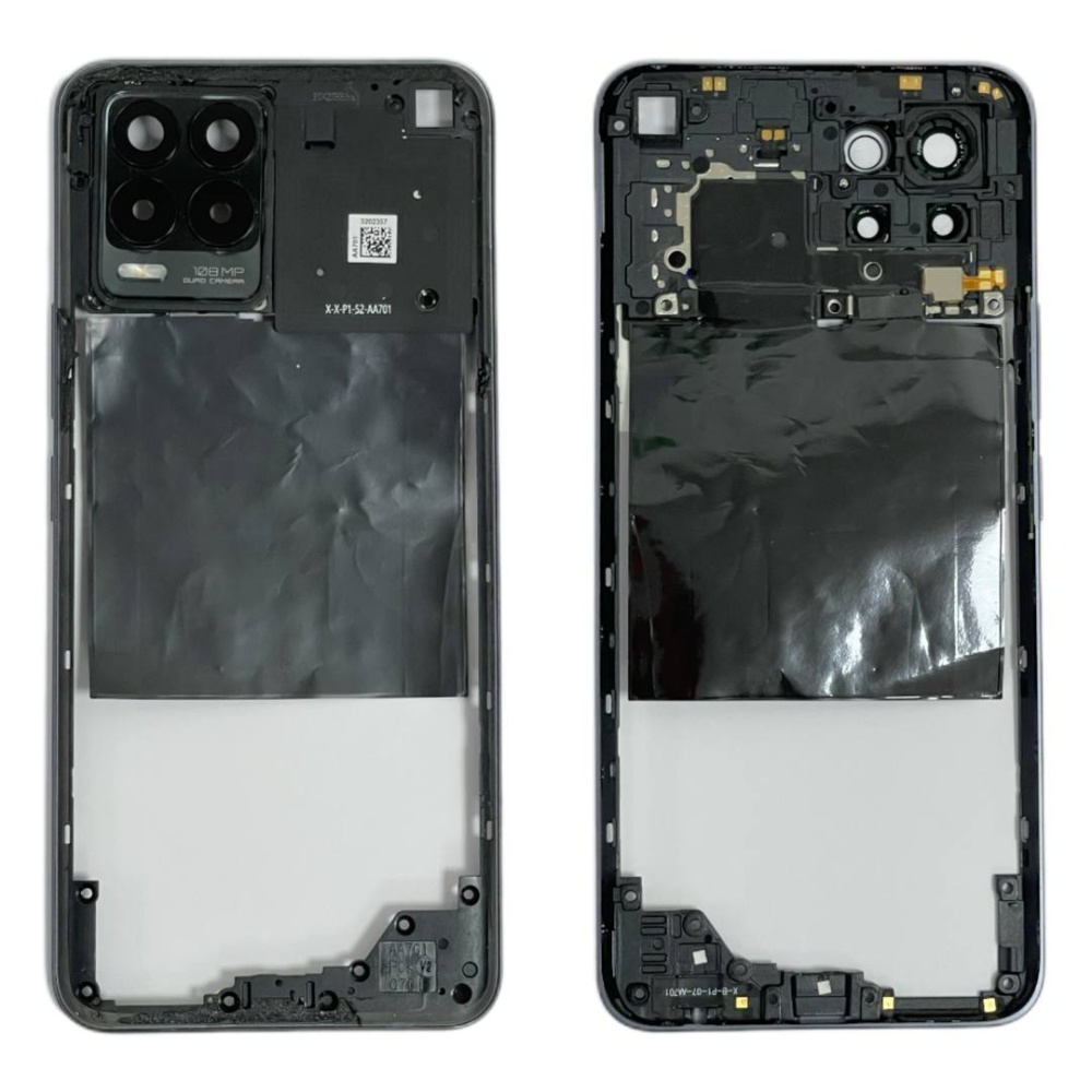 Рамка средней части с антеннами для Realme 8 Pro (Черный) - OR100%