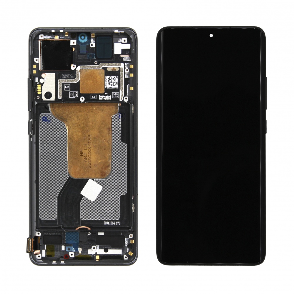 Дисплей в сборе с тачскрином для Xiaomi 12/12X (Черный) - в рамке OR