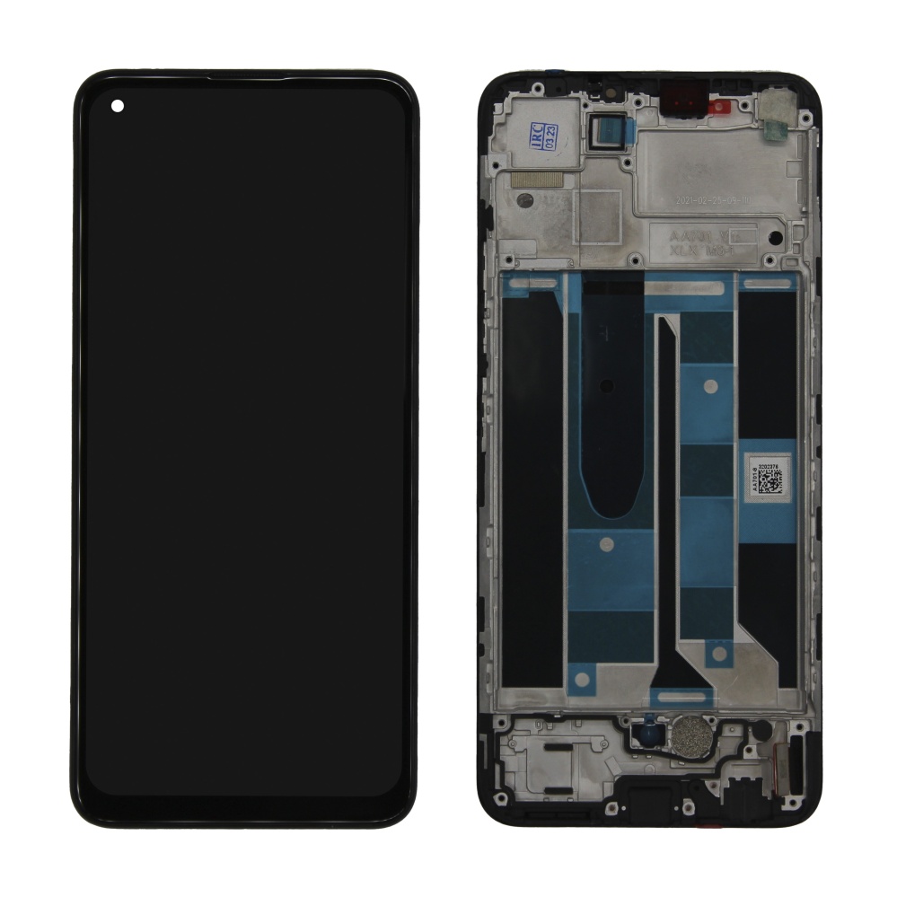Дисплей в сборе с тачскрином для Realme 8/8 Pro (Черный) - в рамке OR