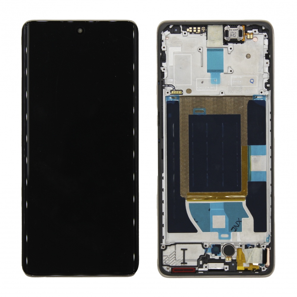 Дисплей в сборе с тачскрином для Realme 14 Pro (Золотой) - в рамке снятый OR100% (+влагозащита)