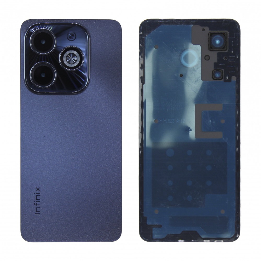 Задняя крышка для Infinix Hot 40i (Черный) - со стеклом камеры