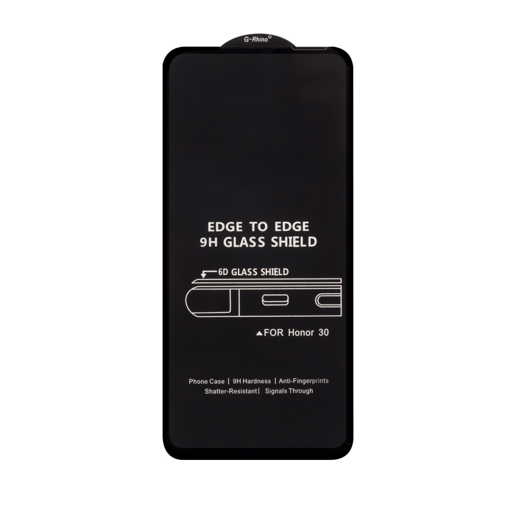 Защитное стекло "Полное покрытие" для Huawei Honor 30/30 Premium/Nova 7 (Черный) - Премиум