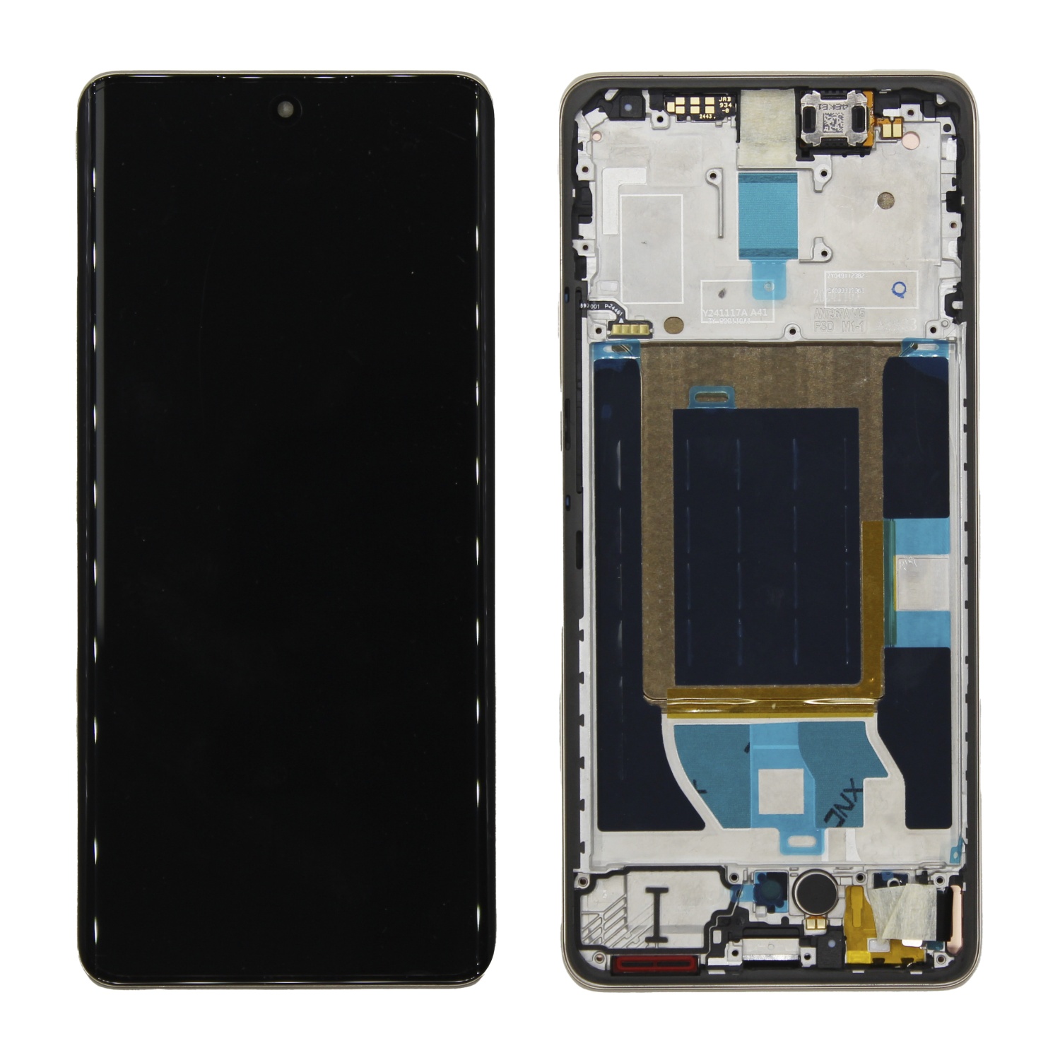 Дисплей в сборе с тачскрином для Realme 14 Pro (Золотой) - в рамке снятый OR100% (+влагозащита)