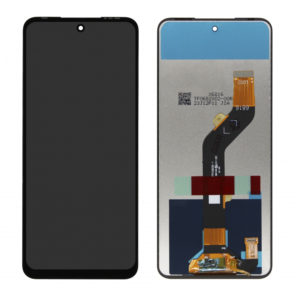 Дисплей в сборе с тачскрином для Tecno Pova 4 (Черный) - Премиум