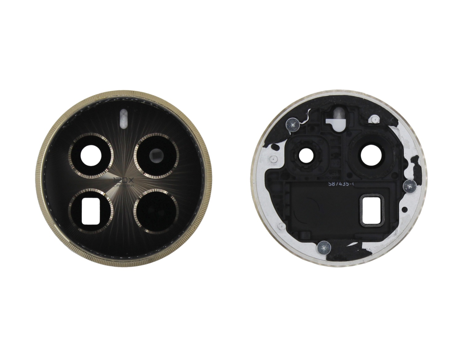 Стекло камеры в рамке для Realme 12 Pro Plus (Золотой) - снятый OR100%