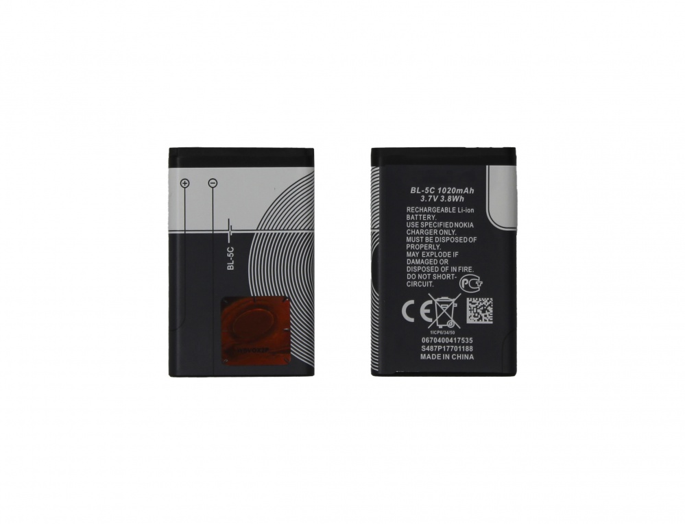 Аккумулятор для Nokia BL-5C (130/130Dual/150/205/205Dual/107Dual/208/216/220/220Dual/230) - OR Аккумулятор для Nokia BL-5C (130/130Dual/150/205/205Dual/107Dual/208/216/220/220Dual/230) - OR